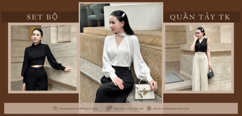 xưởng may quần tây nữ hàng cao cấp