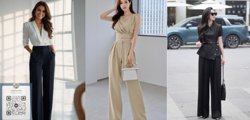 phối đồ với quần tây nữ
