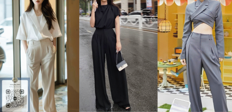 công thức phối đồ với quần tây suông trẻ trung